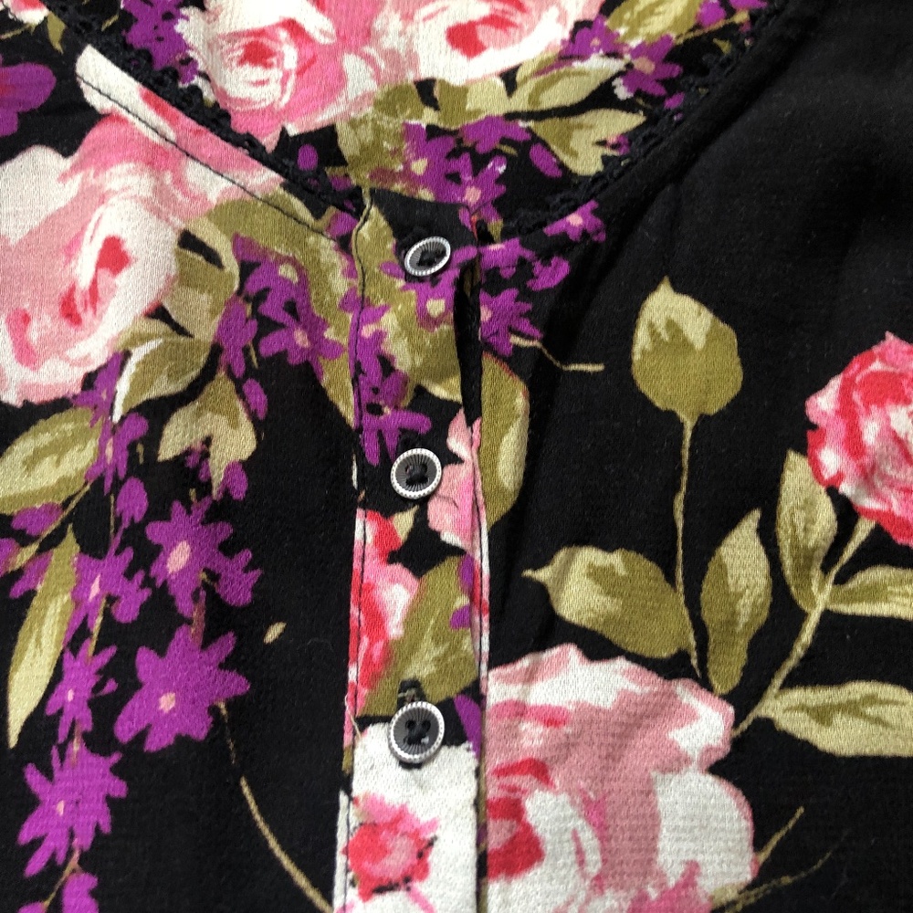 🎉HP🎉 Urban Outfitters Ecote Lizzie Black Floral Mini Dress - Picture 6 of 10